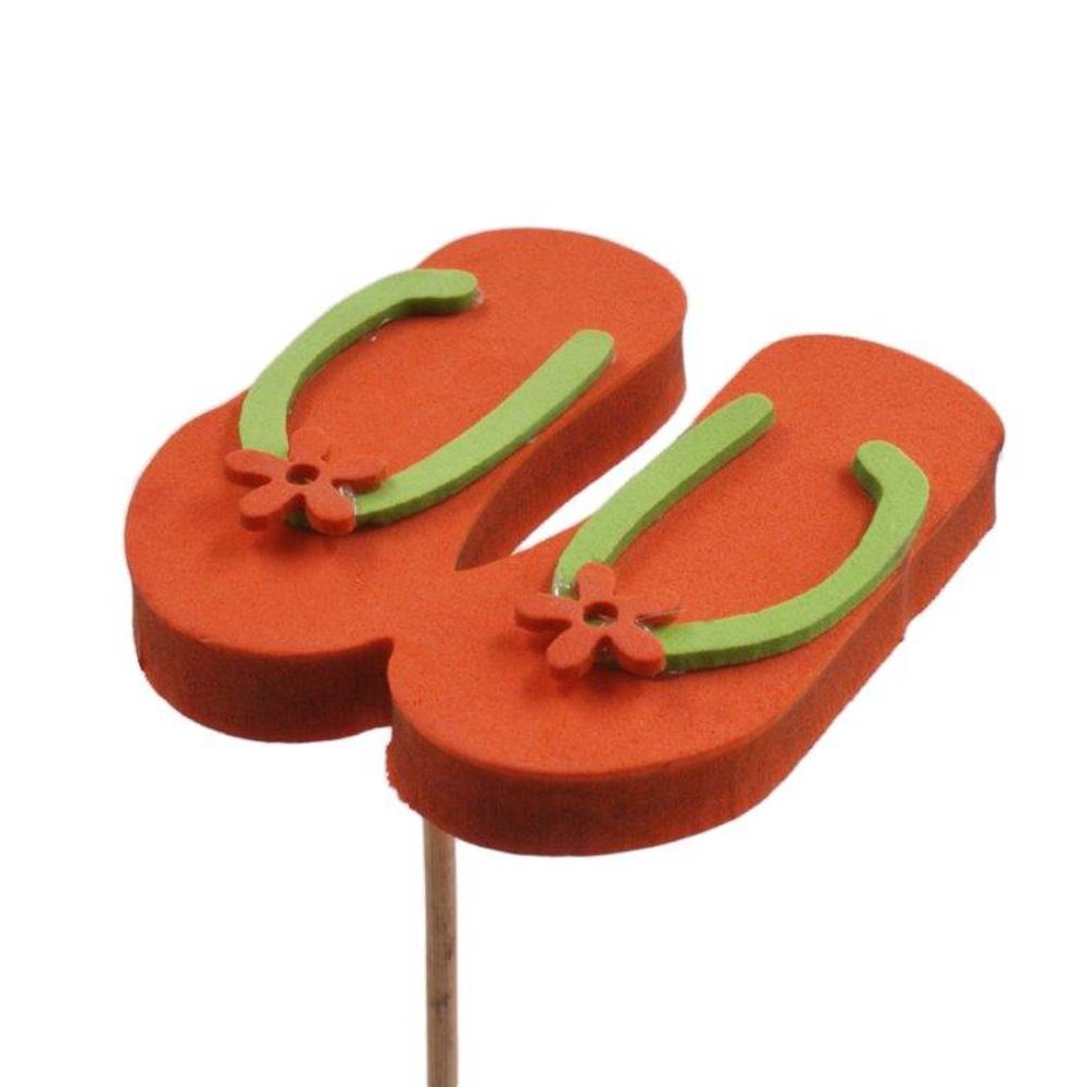 Strandschuh auf Stab orange D08cm H50cm