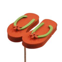 Strandschuh auf Stab orange D08cm H50cm