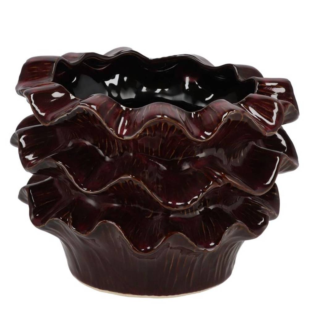 Keramik Übertopf Gina weinrot 20x20x13cm