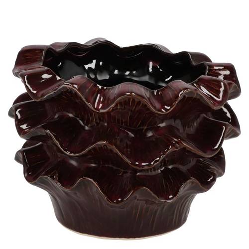 Keramik Übertopf Gina weinrot 20x20x13cm