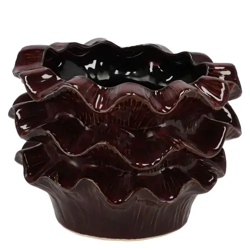 Keramik Übertopf Gina weinrot 20x20x13cm