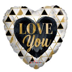 Ballon Herz Eco I Love You gold D45cm