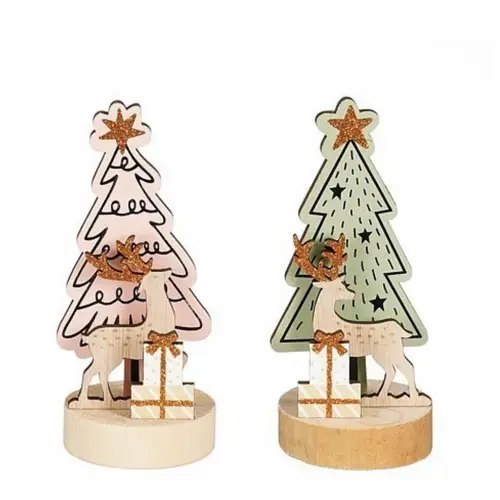 Deko Weihnachtsbaum mix D10cm H17cm