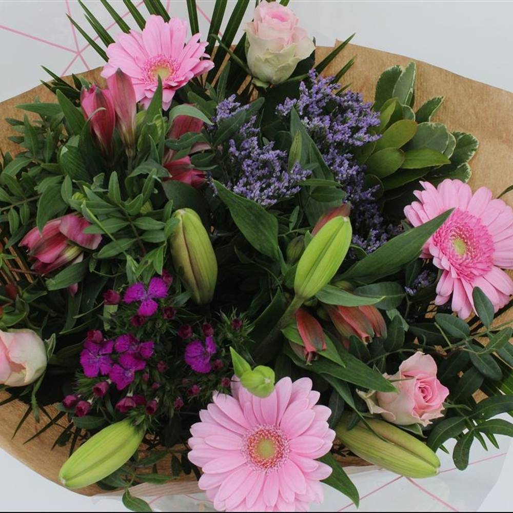 Strauß rosa Rosen Spezial Muttertag 50cm 21Stiele