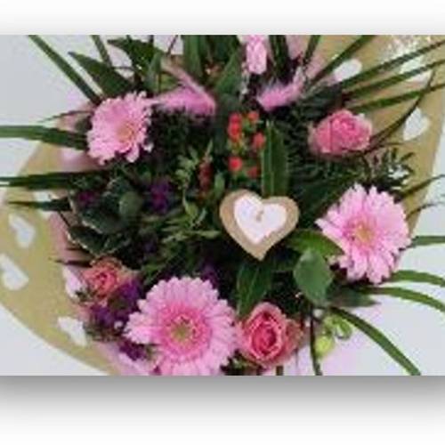 Strauß rosa Rosen Spezial Valentin 50cm 21Stiele