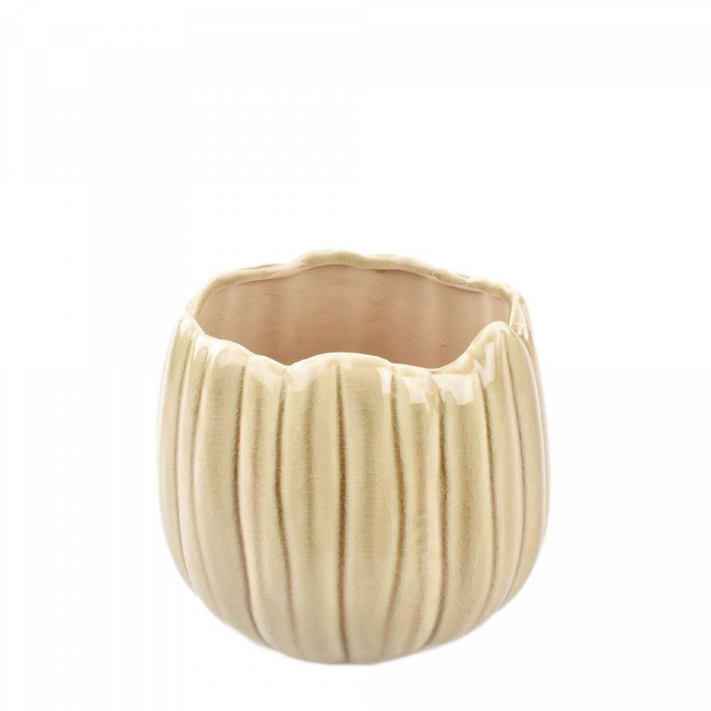 Keramik Übertopf Bulb creme D15cm H13cm