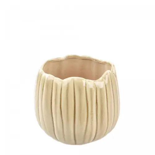 Keramik Übertopf Bulb creme D15cm H13cm