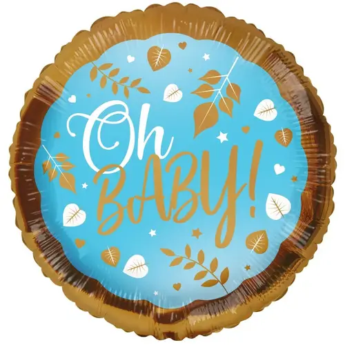 Ballon Eco Oh Baby Rund blau D45cm