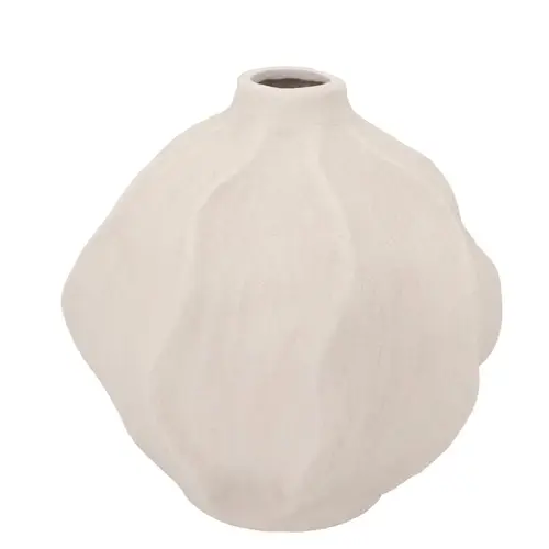 Keramik Vase Lisboa Wave weiss 26x26x26cm