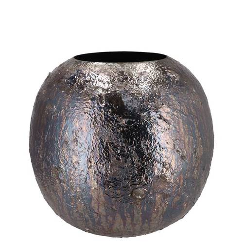 Zink Vase Noah schwarz 14x14x13cm