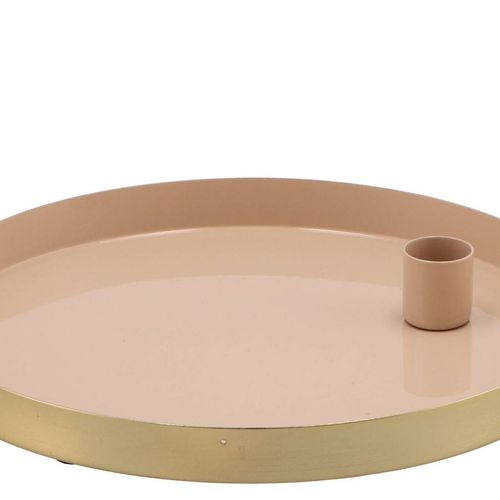 Kerzenständer Teller sand 22x2,5cm