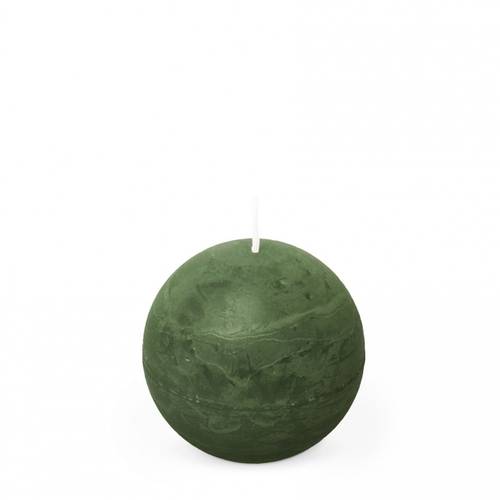 Kerze Kugel Rustikal grün D08cm 