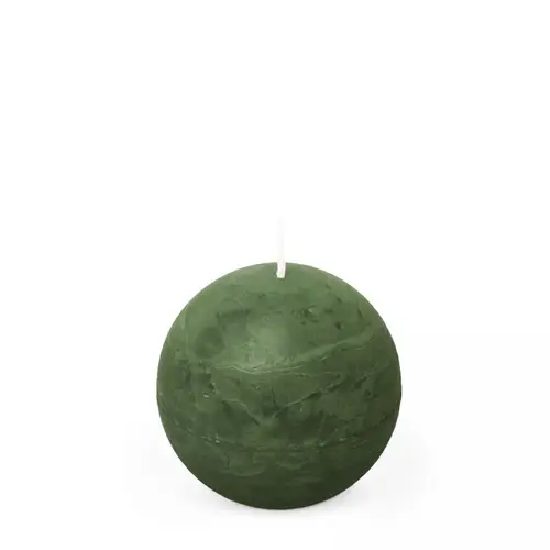 Kerze Kugel Rustikal grün D08cm 