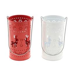 Laterne Rentier mix D10.5cm H34cm