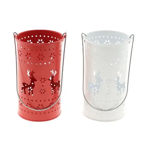 Laterne Rentier mix D10.5cm H34cm
