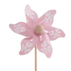 Windmühle auf Stab Jazz rosa L50cm D09cm