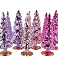 Weihnachtsbaum lila rosa glas metal 9x25cm