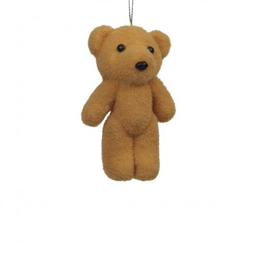 Hänger Bär Flock braun 12cm