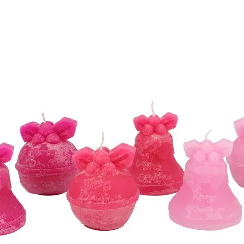 Kerze Glocke Jolly mix rosa 07x08cm