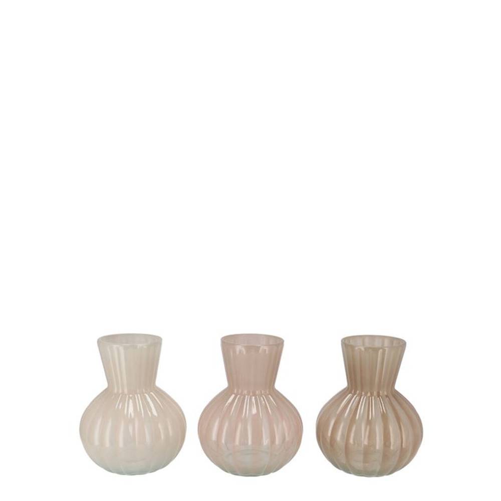 Glas Vase Feline creme mix D09 H11cm