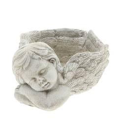 Beton Topf Engel grau 23x17x10.5cm