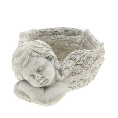 Beton Topf Engel grau 23x17x10.5cm