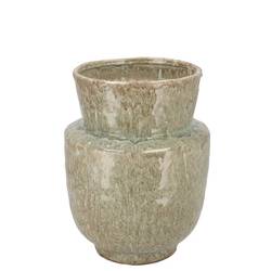 Keramik Vase Iron Stone grün 18x18x22cm