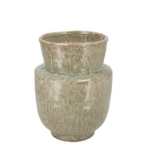 Keramik Vase Iron Stone grün 18x18x22cm