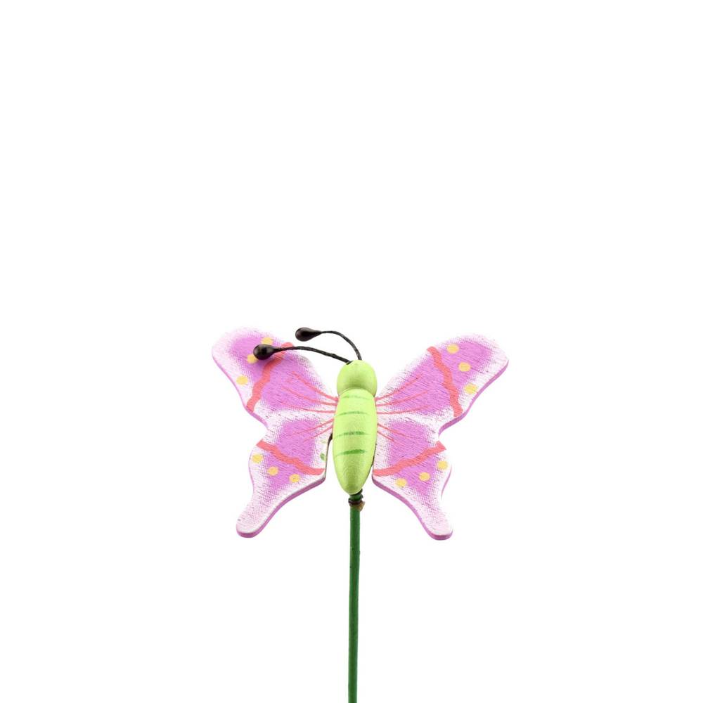 Schmetterling auf Stab lila L20cm 05cm
