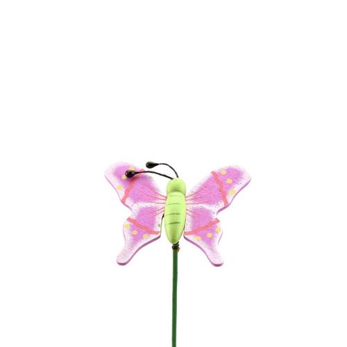 Schmetterling auf Stab lila L20cm 05cm