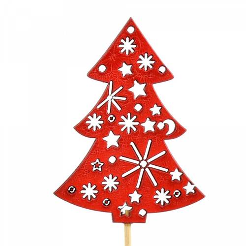 Weihnachtsbaum auf Stab rot L20cm D07cm