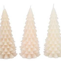 Kerze Baum Frosty mix creme 09x20cm