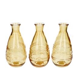 Glas Flasche Rome ocker D08cm H16cm