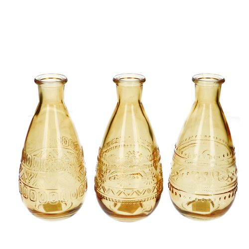 Glas Flasche Rome ocker D08cm H16cm