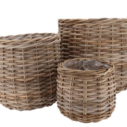 Korb Rattan natur 3/Set 25x23/35x33/44x40cm