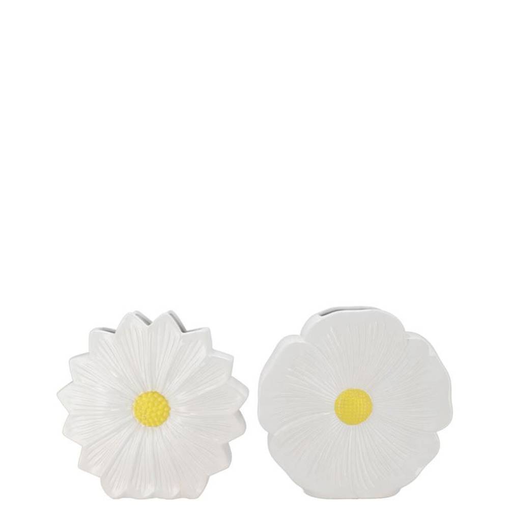 Keramik Vase Daisy Bloom mix weiss 10x05x10cm