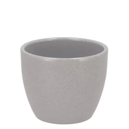 Keramik Übertopf Stein grau D07cm H07cm