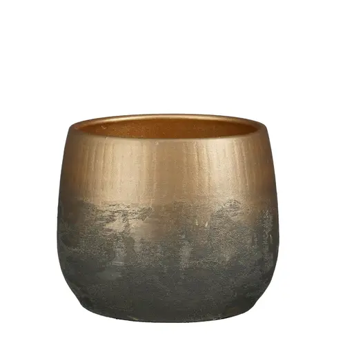 Keramik Übertopf Philip gold D25.5cm H20cm 