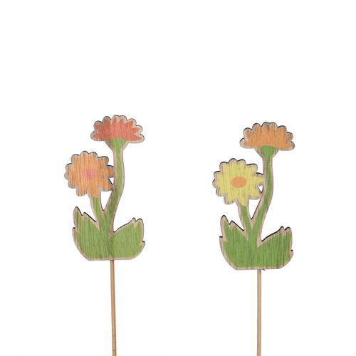 Blume auf Stab Holz mix orange 20cm 8cm