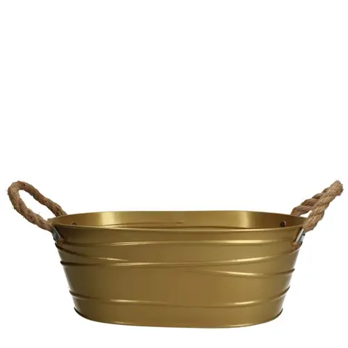 Zink Übertopf Julia gold 30x18x11cm