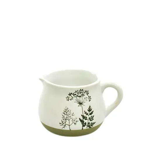 Keramik Kann Flowers weiss/grün D08.5cm H07.5cm
