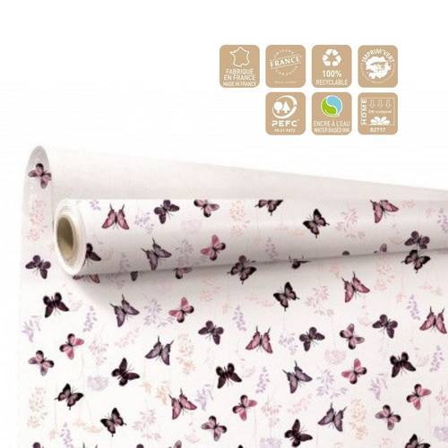 Papier Rolle 80cm Floraison weiss 40m