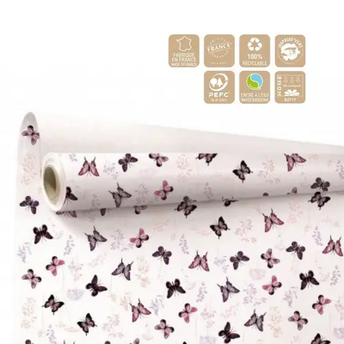 Papier Rolle 80cm Floraison weiss 40m
