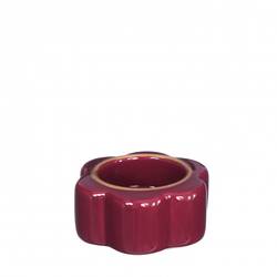 Teelichthalter Pouff weinrot D07cm H03.5cm