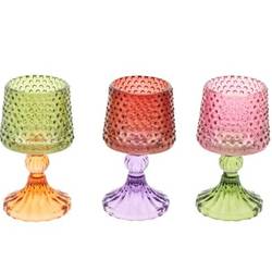 Glas Teelicht Clary mix D08.5cm H15cm