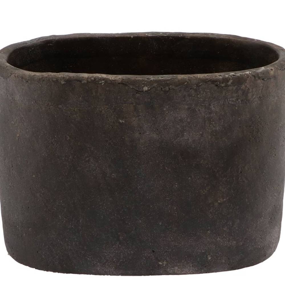 Keramik Übertopf Iron Stone grau 28x16x20cm