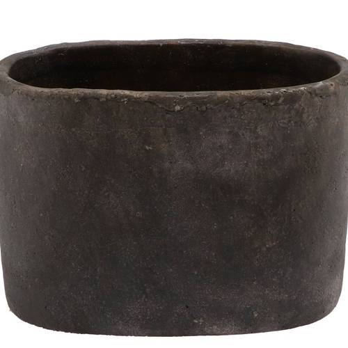 Keramik Übertopf Iron Stone grau 28x16x20cm