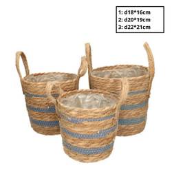 Korb Henkel Zola blau/natr 3/Set D22cm H22cm