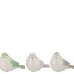 Keramik Vogel mix Jet grün 12x07x09cm