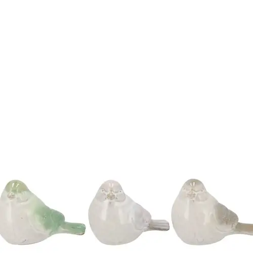 Keramik Vogel mix Jet grün 12x07x09cm